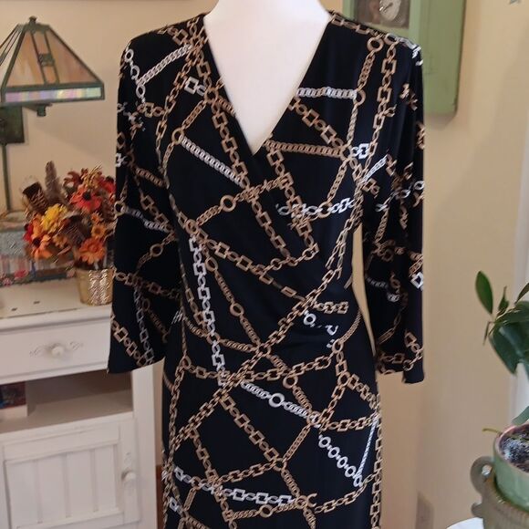 Chico's Soft Knit Dress With Chain Print. Dark Academia , Whimsigoth,  Soft Knit - Picture 2 of 11